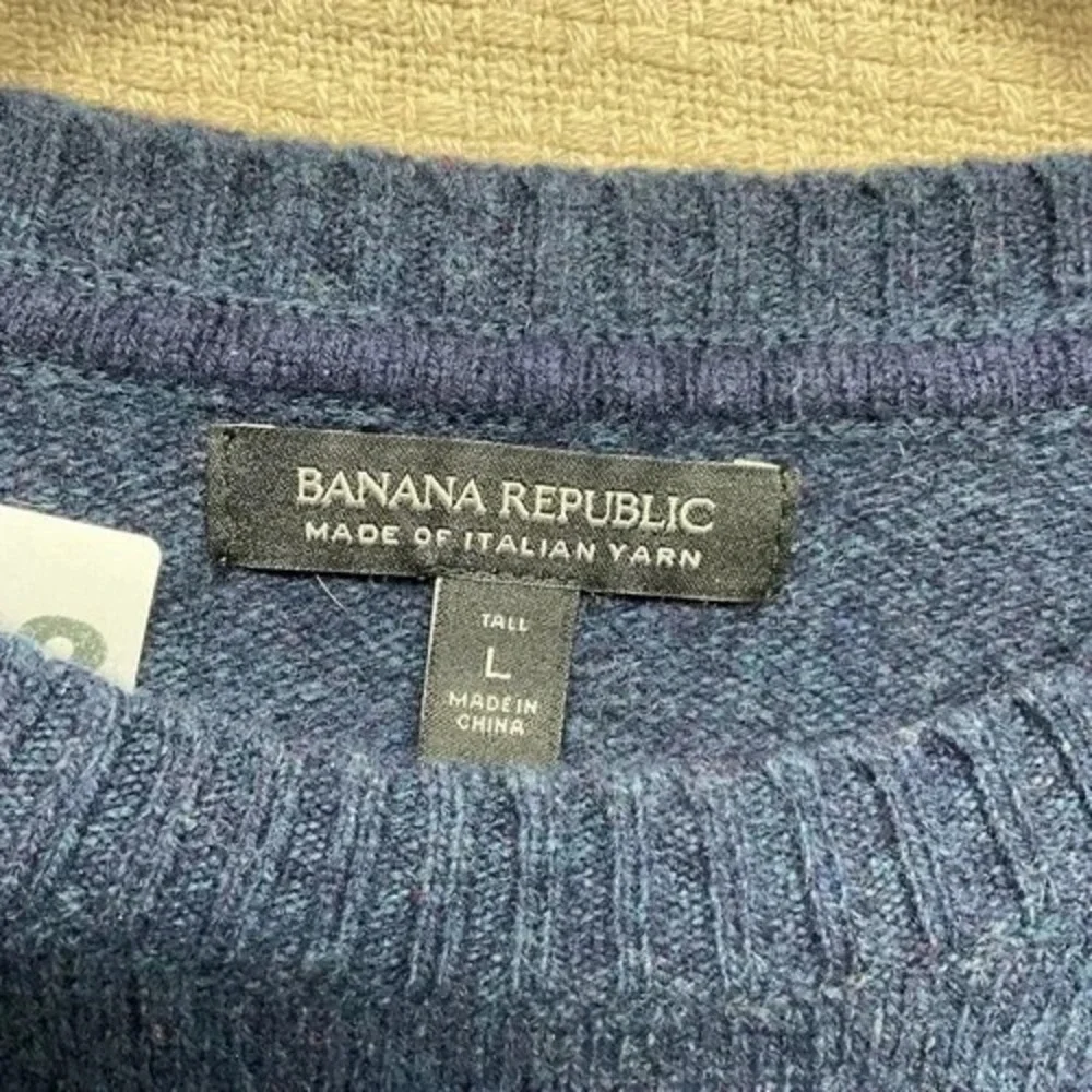NWOT Banana Republic Italian Yarn Blue CrewNeck Sweater Pullover Men LT China